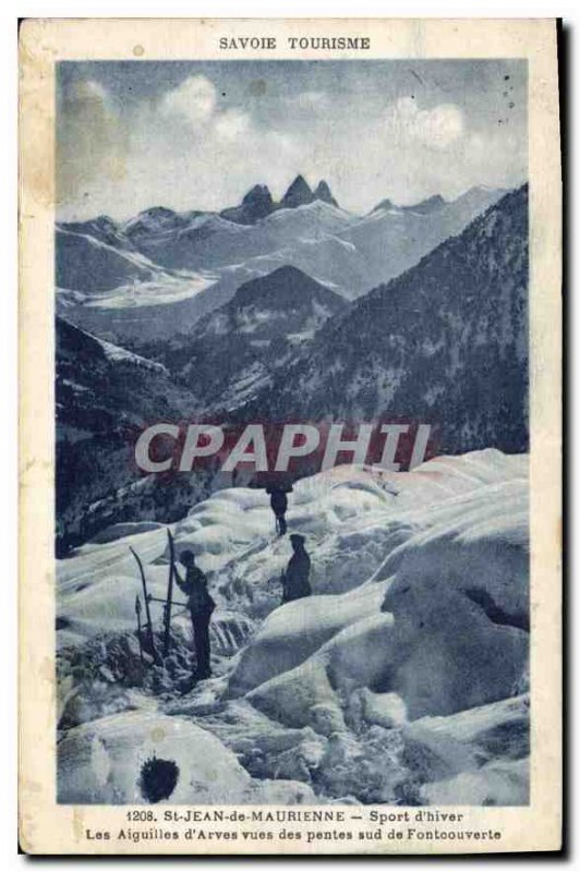 Postcard Old Savoie Tourism St Jean de Maurienne Winter Sports The Needles of...