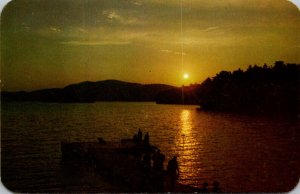 New York Adirondacks Blue Mountain Lake At Sunset