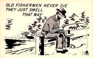 Comic - Old Fishermen never die, they just smell that way - c1930