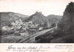 Ahrthal Germany Scenic View Train Station Gruss aus Postcard J63862