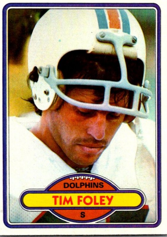 1980 Topps Football Card Tim Foley S Miami Dolphins sk0037