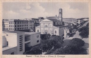 Sassari Chiesa San Giuseppe Italy Old Panorama Postcard