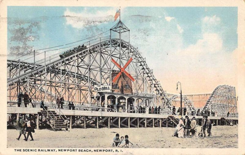 Newport Rhode Island Newport Beach Scenic Railway Roller Coaster PC AA45010