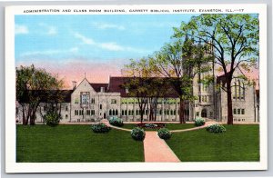 Evanston IL~Admin & Class Room Bldg~Garrett Biblical Institute~Vintage Linen PC