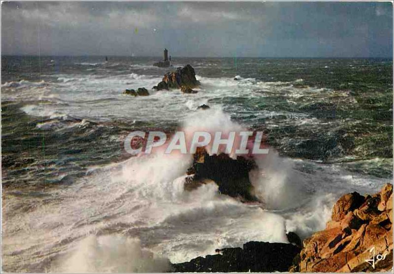 Modern Postcard Pointe du Raz and La Vieille one day storm