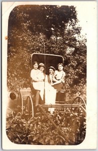 Couples Riding On A Horse-Drawn Carriage Postcard