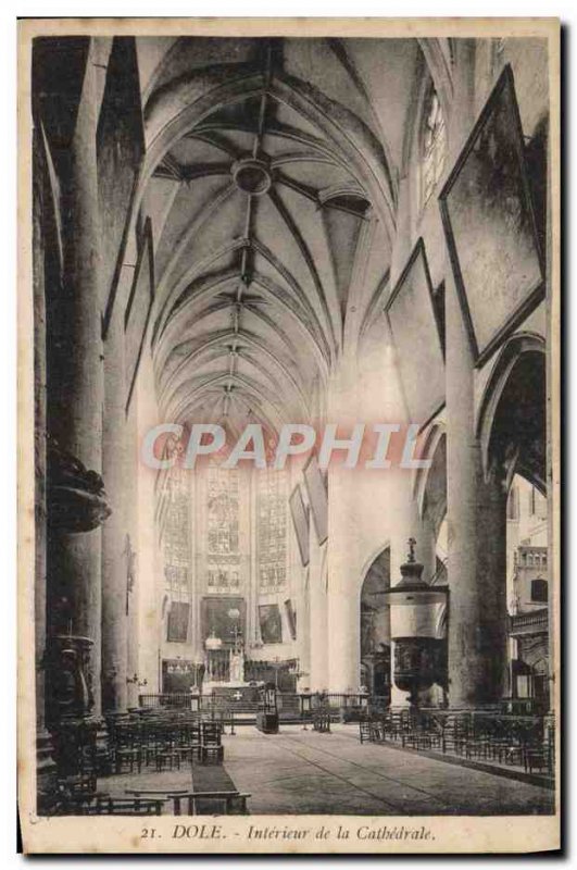 Old Postcard Dole Interior of the Cathedral
