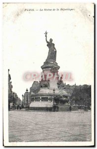 Old Postcard Paris Statue of the Republic