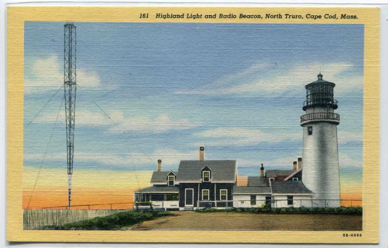 Highland Lighthouse Radio Beacons North Truro Cape Cod Massachusetts postcard