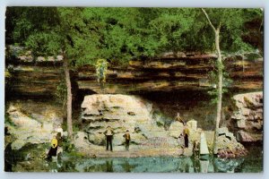 1907 Freeport Illinois IL Vintage Postcard Globe Park Lake River Trees Cliff