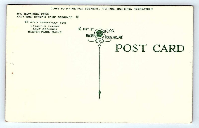 RPPC BAXTER PARK, ME Maine ~ KATAHDIN STREAM CAMP GROUND c1920s  Postcard