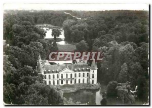 Postcard Modern airplane above Ermenonville Oise above Ermenonville Chateau