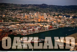 California Oakland Aerial View With Port Of Oakland In Foreground