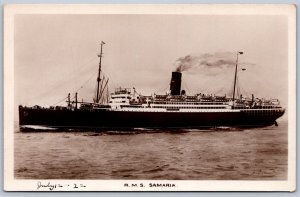 K25/ Ship RPPC Postcard c1920 RMS Samaria Liner Ship 95