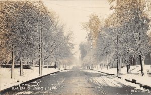 G4/ Salem Ohio RPPC Postcard c1910 Lincoln Avenue Homes Snow Storm 2