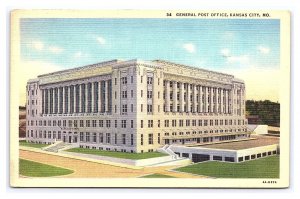 Postcard General Post Office Kansas City MO. Missouri c1947 Postmark