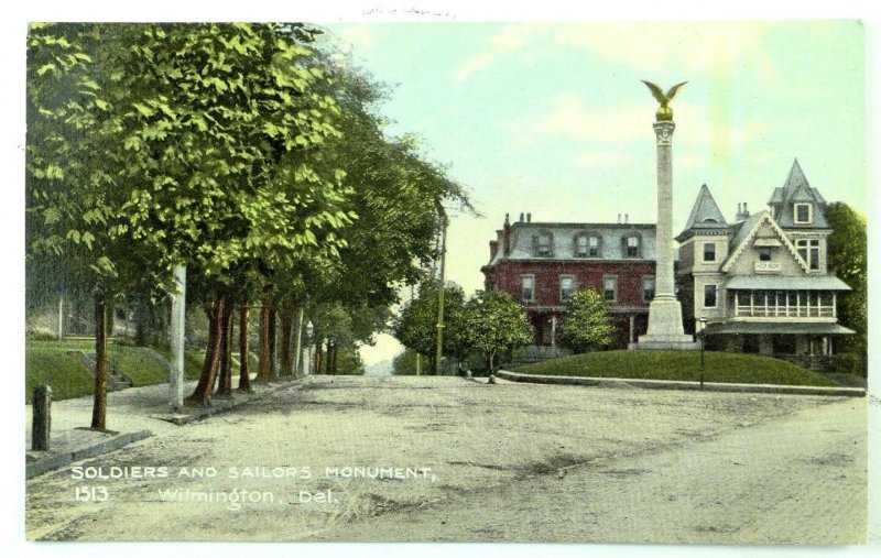 C. 1900-10 Soldiers & Sailors Monument, Wilmington, Vintage Original Postcard F1