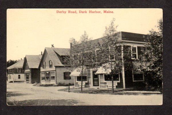 ME Derby Rd Stores Houses DARK HARBOR MAINE Postcard Carte Postale