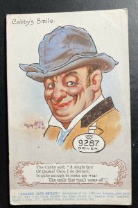 Mint England Picture Postcard Quaker Oaks Advertising Cabbys Smile