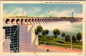 Postcard DAM SCENE Muscle Shoals Alabama AL AL0688