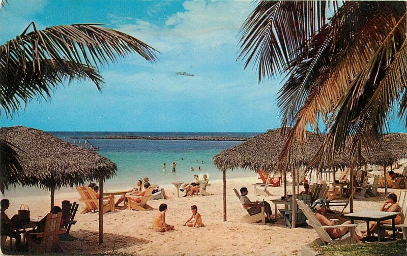 Nassau in the Bahamas Caribbean Paradise Beach Hog Island pm 1962 Postcard
