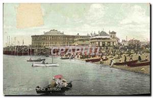 Old Postcard Southsea Clarence Pier and Beach