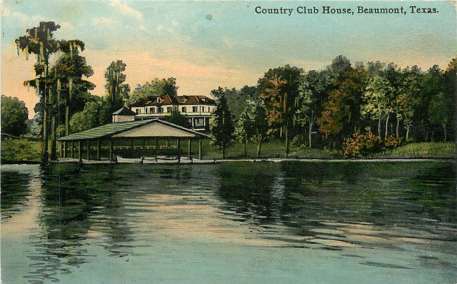 Postcard Texas Beaumont Country Club House Hicks Roadside 23 7998