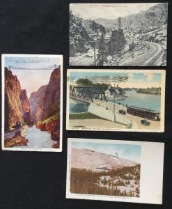 Postcard 3 Used 1 Unused Trains/Trolley CO/NY LB