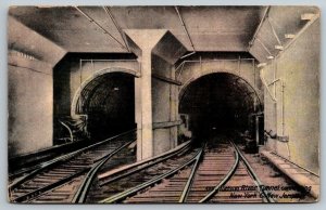 Hudson River Railroad Tunnel  New York  New Jersey Postcard c1908