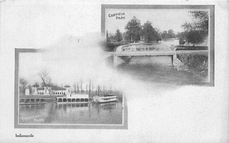 Canal Lock Indiana Riverside Garfield undivided C-1910 Postcard 20-10429