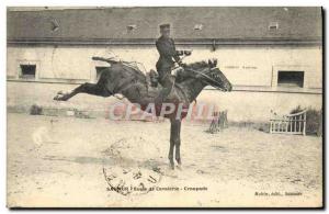 Old Postcard Horse Riding Equestrian Saumur Cavalry School croupade