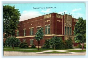Masonic Temple Centralia IL Illinois Postcard (S25)