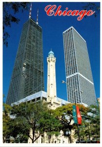 Illinois Chicago John Hancock Building and Water Tower Place