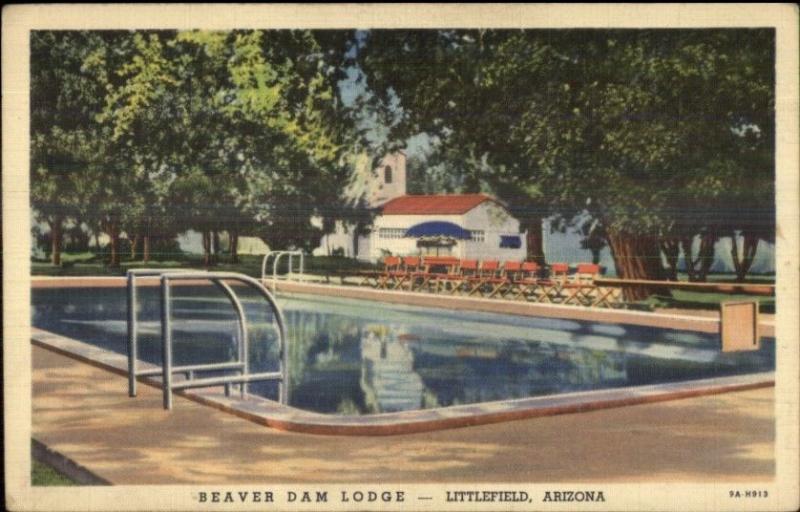 Littlefield AZ Beaver Dam Lodge Linen Postcard