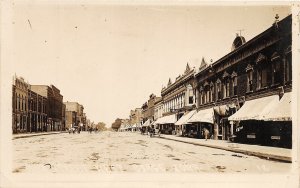 J10/ Osage Iowa RPPC Postcard c1910 Main Street Buildings Stores 52