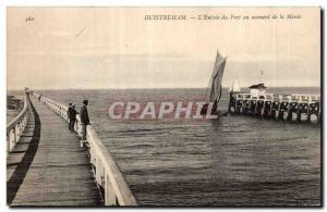 Old Postcard Ouistreham L & # 39entree port when the tide
