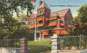 Governor's Mansion Albany New York Street View Architecture Vintage Postcard