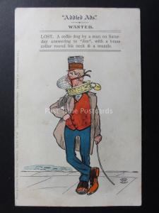 G.F.Christie: Addled Ads WANTED LOST, A COLLIE DOG BY MAN c1905 Misch & Stock