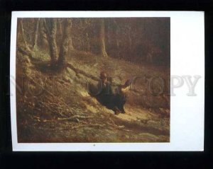 181075 firewood gatherer by Millet old postcard