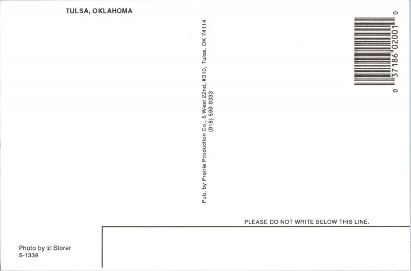 Continental Postcard Tulsa, Oklahoma Aerial View CF1