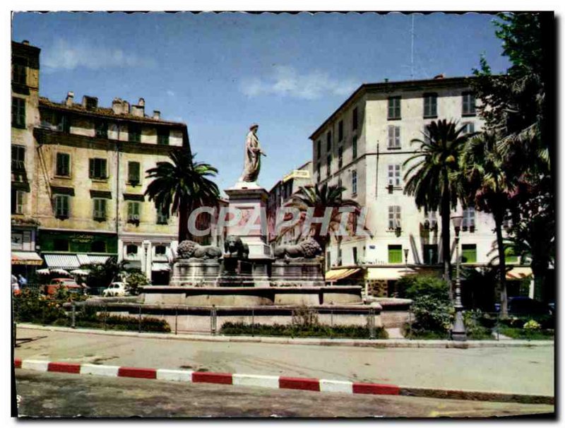 Postcard Modern Charm Colors Of Corsica Ajaccio Place Foch The statue of the ...