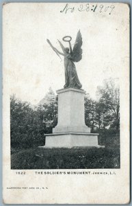 JAMAICA LONG ISLAND NY SOLDIER'S MONUMENT ANTIQUE POSTCARD