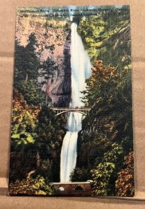 VINTAGE UNUSED .01 LINEN PC - MULTNOMAH FALLS, COLUMBIA RIVER HIGHWAY, OREGON