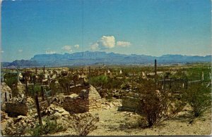 Ghost Town Cemetery, Terlingua TX Near Big Bend Nat'l Park Vintage Postcard V43