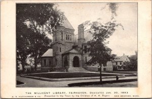 Millicent Library, Fairhaven MA Undivided Back Vintage Postcard S45