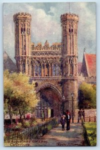 1910 Canterbury Kent Tuck Oilette Postcard St. Augustines Gateway Charles Flower