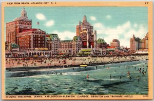 Atlantic City New Jersey NJ, Shelburne, Dennis, Claridge & Hotels, Postcard