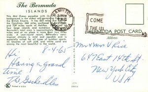 Vintage Postcard 1965 Greetings From Bermuda Islands The Mid-Ocean Paradise
