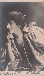 Maud Beerhohm Tree Actress Wife Of Herbert Hand Signed Photo Postcard