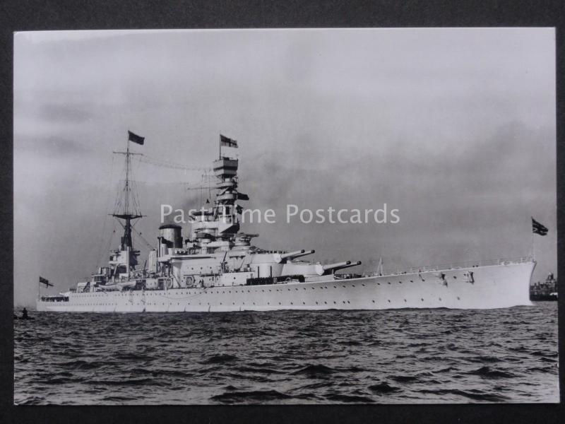 Military Naval H.M.S. RENOWN (2nd State) Launched 1916 RP Postcard by N.M.M. 220